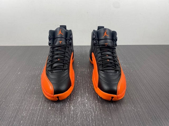 air jordan 12 retro shoes men-black/orange